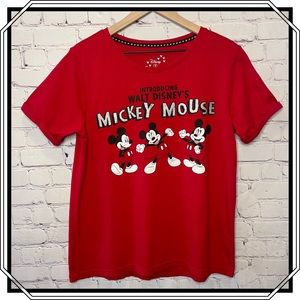 Disney Mickey Mouse T-Shirt Red Size Small